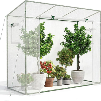 Dreamade Outdoor Portable Mini Greenhouse w/ PE Cover & 4 Ground Stakes & Ropes