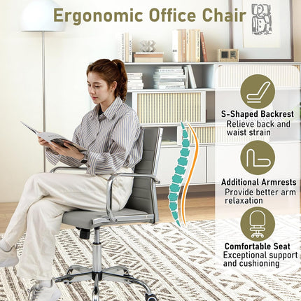 Dreamade Leather Office Chair,Ergonomic Computer Desk Chair