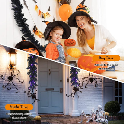 9FT Black Halloween Garland with Lights - DreamadeUS