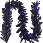 9FT Black Halloween Garland with Lights - DreamadeUS