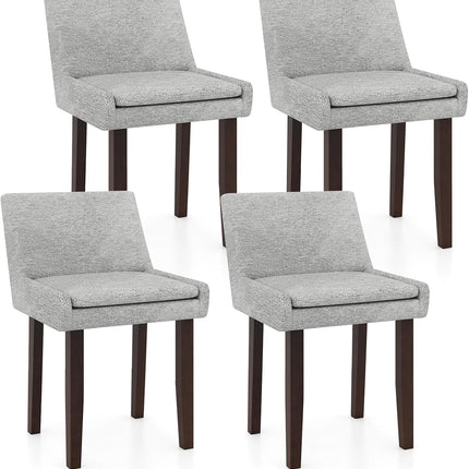 Dreamade Linen Upholstered Accent Chairs w/Mid Back & Cushioned Seat