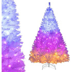Dreamade White Pre-Lit Artificial Christmas Tree with Warm White & 3-Color LED Lights