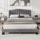 Dreamade Queen Bed Framewith Adjustable Arch Tufted Headboard Mattress Foundation