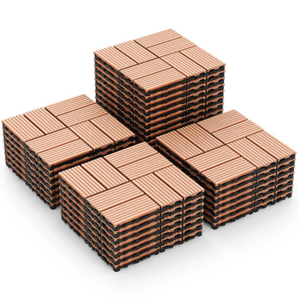 Dreamade 18/36 PCS Interlocking Deck Tiles - 12" x 12" Composite Decking Boards Waterproof All Weather