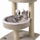 DREAMADE 24-Inch Small Cat Tree with 2 Plush Perches & Jute Posts