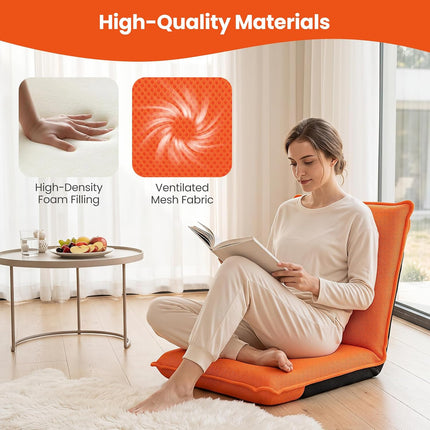 Dreamade Adjustable Mesh Floor Sofa Chair & 6-Position Multiangle Padded Floor Chair