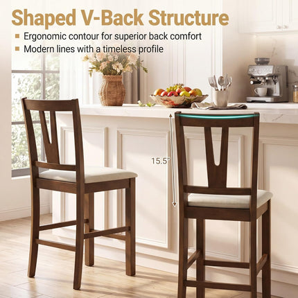 Dreamade 24" Counter Height Mid-Century Bar Stools