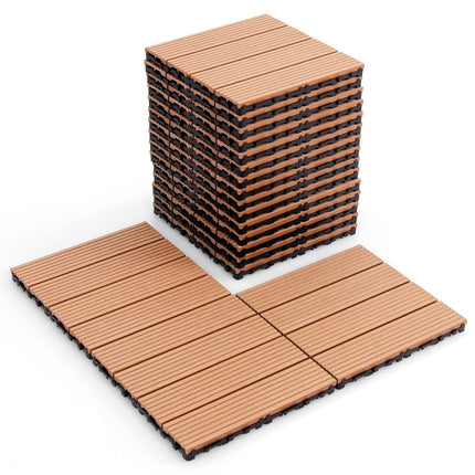 Dreamade Interlocking Deck Tiles 18/36 Pack - 12 x 12 in Composite Outdoor Flooring Covering All Weather Use