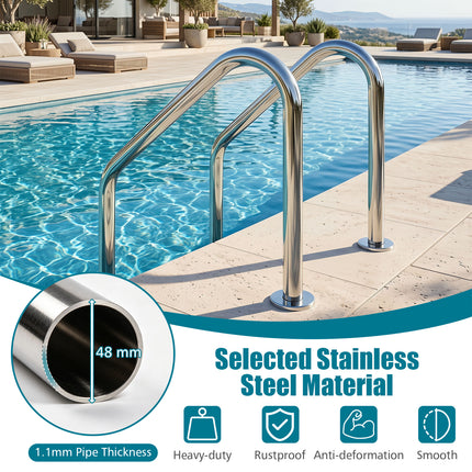 DREAMADE Inground Pool Ladder, 4-Step Swimming Pool Entry Ladder