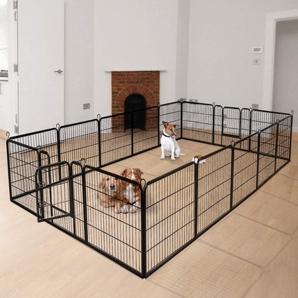 40 inch Dog Playpen with Door, 16 Panels - Dreamade