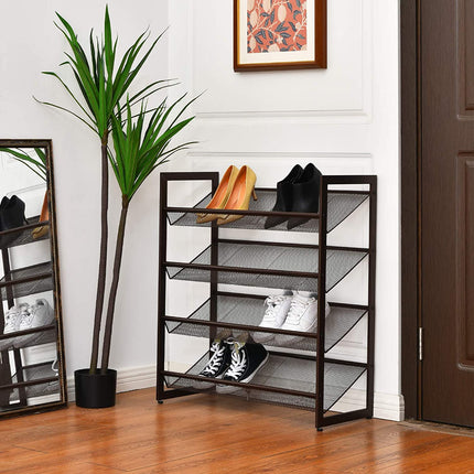 4-Tier Metal Shoe Rack, Shoe Storage Organizer - Dreamadeus
