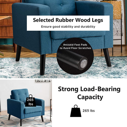 Dreamade Modern Accent Chair, Mid-Century Upholstered Armchair Club Chair - Dreamadeus