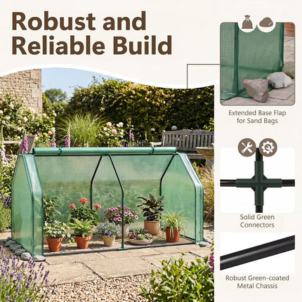 Dreamade Mini Portable Greenhouse w/ PE Cover Roll-Up Zipper