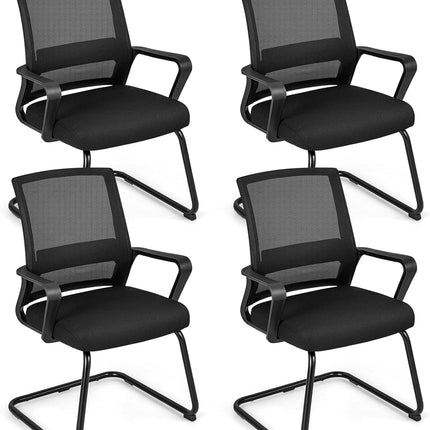 Dreamade Office Guest Chair, Office Guest Conference Chair w/Lumbar Support Ergonomic Backrest