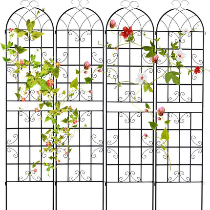 Dreamade 2 Pack Trellis for Climbing Plants Outdoor, 7 FT Tall Galvanized Steel Garden Trellis