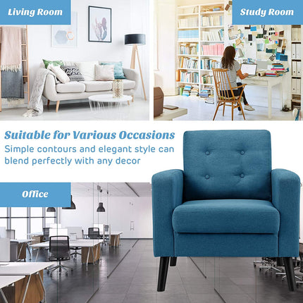Dreamade Modern Accent Chair, Mid-Century Upholstered Armchair Club Chair - Dreamadeus