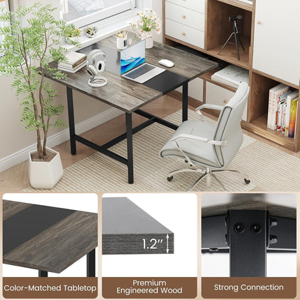 Dreamade 39.5" Square Conference Table, Meeting Table for 4 People | Heavy-Duty Metal Frame