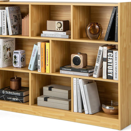 8 Cube Bookcase, Freestanding 3-Tier Open Bookshelf - Dreamade