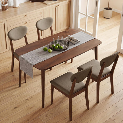 Dreamade Wooden Dining Chairs Set of 4, Upholstered Kitchen Chairs | Farmhouse Dining Room Chair w/ Padded Seat & Back