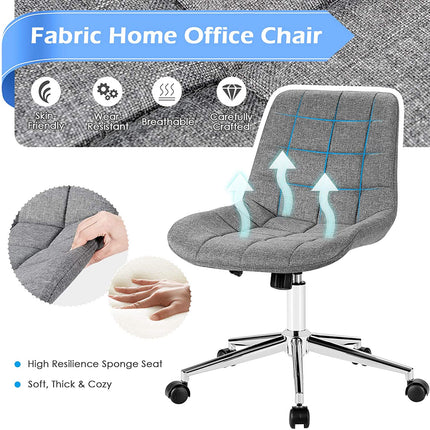 Modern Home Office Chair, Fabric Armless Leisure Chair