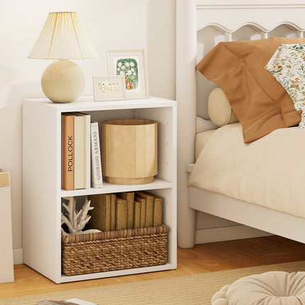 DREAMADE 2 Cube Storage Organizer, Open Storage Display Cabinet with Modular Cubby Design & Adjustable Shelf