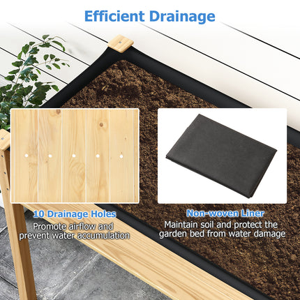 DREAMADE Raised Garden Bed, 47" x 22.5" x 30" Elevated Planter Box w/Legs & Drainage Hole