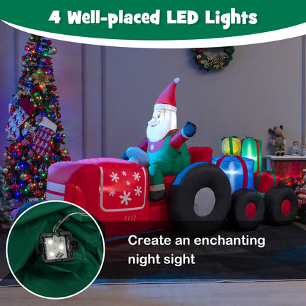 DREAMADE 9 FT Inflatable Christmas Decoration, Santa Claus on Truck w/Gift Boxes