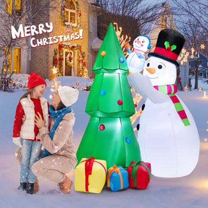 DREAMADE 6 FT Christmas Decoration, Inflatable Christmas Tree with Snowmen
