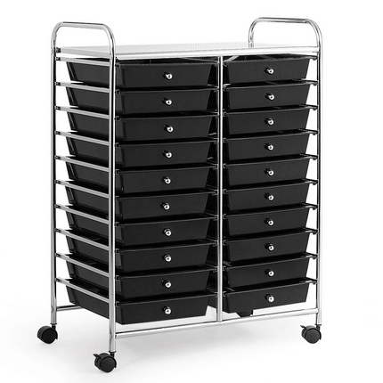 Dreamade Storage Drawer Carts, 20-Drawer Organizer, Utility Cart on Wheels