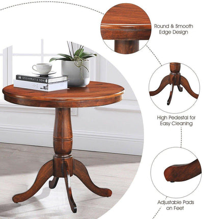 Table 30" Wooden Round Pub Pedestal Side Table (30 Inch) - Dreamadeus