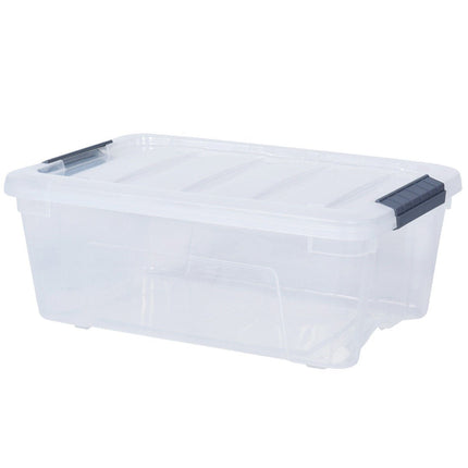 Dreamade 12 Pack Storage Box Storage Tote Boxes W/Clear Lid 12.7 Quart