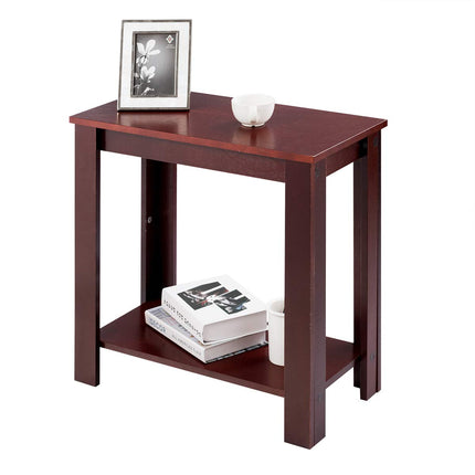 Dreamade Chairside Table Nightstand W/Shelf Telephone Table Coffee Bedside Sofa Table