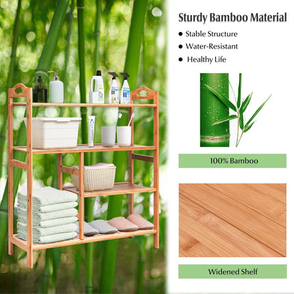 4-Tier Shoe Rack, Bamboo Shoe and Boot Rack 12-14 Pairs - Dreamadeus