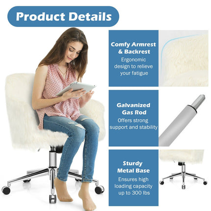 Fluffy Faux Fur Vanity Chair - Dreamade