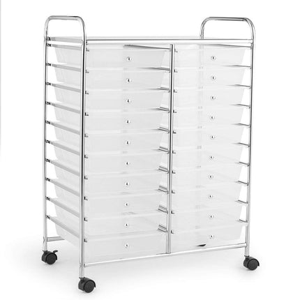 Dreamade Storage Drawer Carts, 20-Drawer Organizer, Utility Cart on Wheels