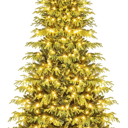Dreamade Pre-Lit Artificial Christmas Tree with PVC & Soft TPE Branch Tips & Foldable Metal Stand