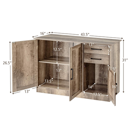 Dreamade Buffet Server Sideboard Storage Cabinet Console Table Utensils Organizer