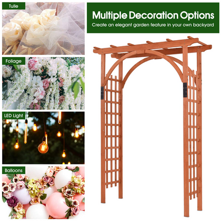 Dreamade 85in Wood Arbor Wedding Arch Garden Trellis Pergola Arbor