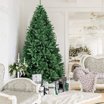 Artificial Douglas Christmas Tree, 7.5 Unlit Hinged Pine Tree with 2254 Branch Tips and Solid Metal Stand - DreamadeUS