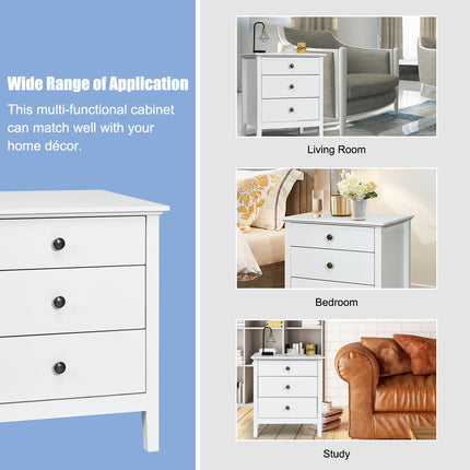 Dreamade Nightstand with Drawers Solid Structure Side Table for Storage Bedroom