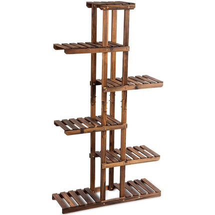 Dreamade Flower Rack Wood Plant Stand 7 Wood Shelves 11 Pots