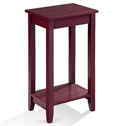 Dreamade Narrow Telephone Table with Shelf and Legs for Small Spaces, Espresso