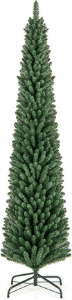 Dreamade 5ft / 6ft / 7ft / 8ft Artificial Skinny Xmas Tree with Quick Shape Technology