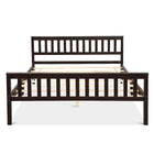 Dreamade Queen Size Wood Slats Great Support with Six Legs, No Box Spring Needed, Antique Espresso