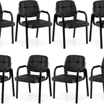 Dreamade Leather Office Reception Chairs with Padded Armrests