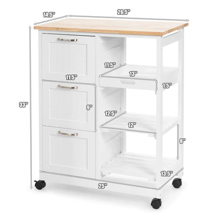 Dreamade Kitchen Island Cart, Home Bar Serving Cart