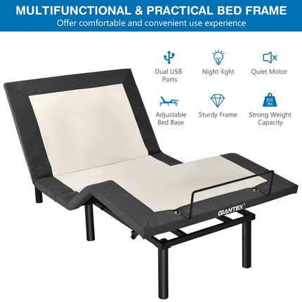 Adjustable Bed Base with Wireless Remote - Dreamade