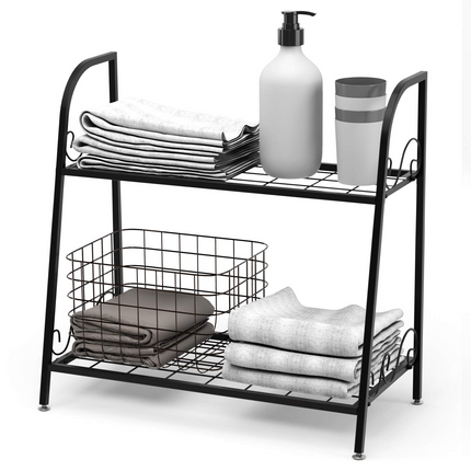 Dreamade 2 Tier Metal Plant Stand, Indoor Outdoor Plant Shelf, Flower Rack Display Shelf