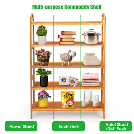 Bamboo Shoe Rack 5 Tier, Freestanding Shoe Rack - Dreamadeus