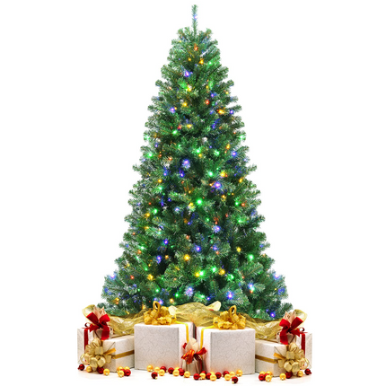 Dreamade Christmas Tree, Hinged Remote Control Artificial Xmas Tree, Residential and Commercial Decoration for Indoor - DreamadeUS